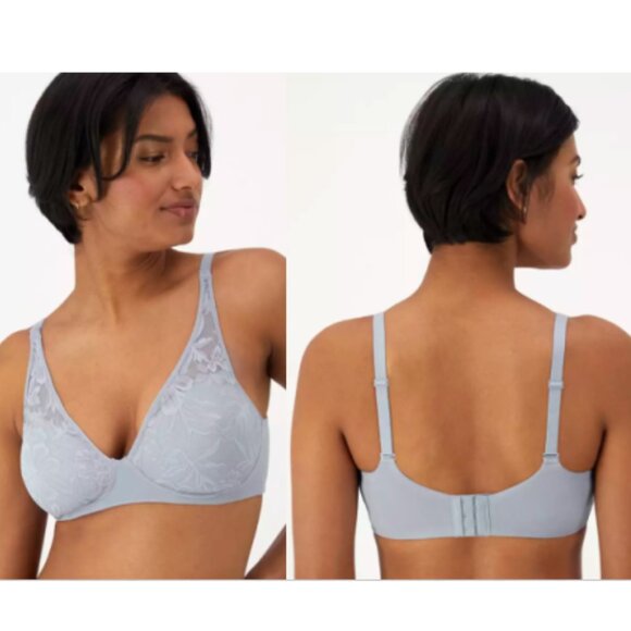 NWT Bali Pretty Blue Wireless Full-Coverage Stretch Lace Convertible Bra, XL - Picture 1 of 8